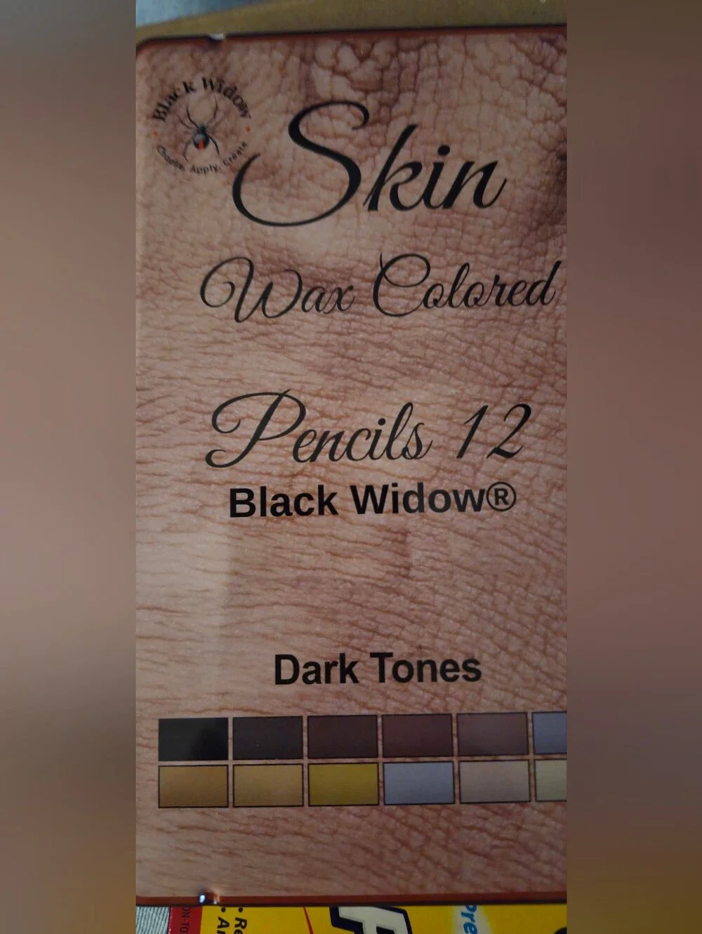 SKIN Black Widow Dark Tones Wax Colored Pencils 12-Count